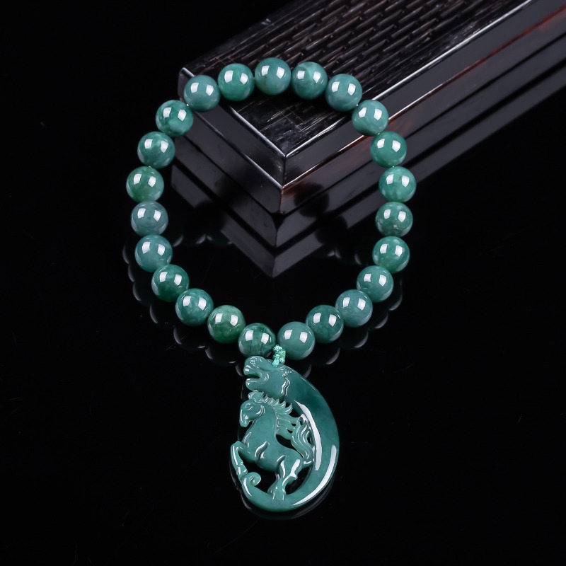 Jewelry & Watches Sp Zo O - Bracciale in Giada Naturale Blu Acqua