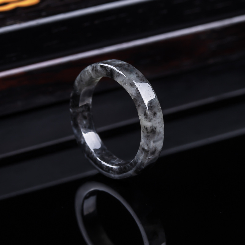 Jewelry & Watches Sp Zo O - Anello in giadeite nera naturale di