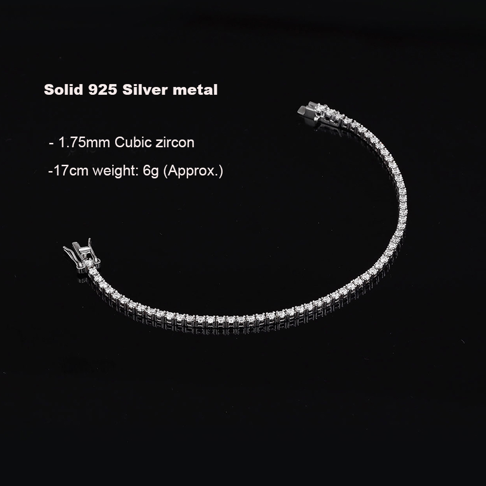 Vero argento 1.75mm/1.5mm zirc - Tennis Bracelet Cubic recensione e prezzo